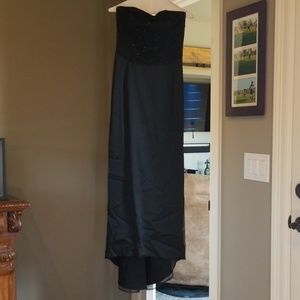 Long Beaded Steapless Evening Gown w/train